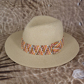 Multi Color Straw band Straw Hat