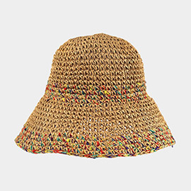 Multi Color Mixed Straw Bucket Hat