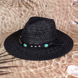 Straw Handmade Sun Hat With Beaded Band