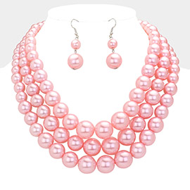 3Row Strand Pearl Necklace