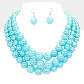 3Row Strand Pearl Necklace
