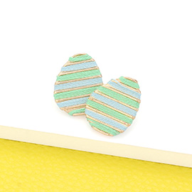 Thread Wrapped Easter Egg Stud Earrings