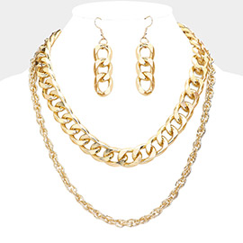 Double Layered Chunky Chain Necklace
