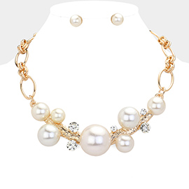 Pearl Ball Embellished Necklace