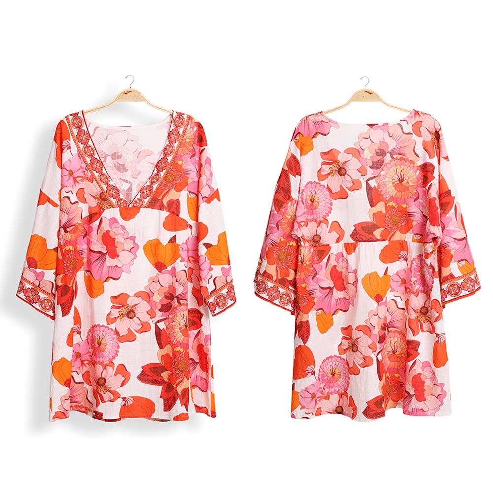 Floral Printed Cover Up Dress