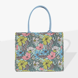 Flower Printed Tote Bag