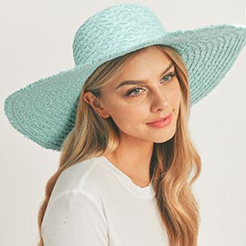 Trim Detailed Solid Straw Sun Hat