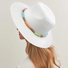 Multi Color Straw Band Straw Hat
