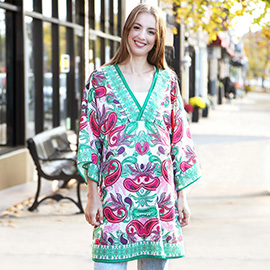 Paisley Printed Cover Up Dress