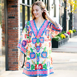 Floral Print Cover Up Dress