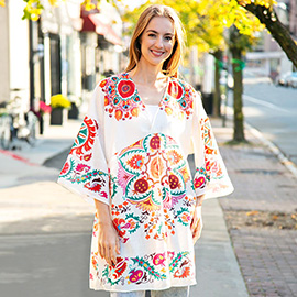Abstract Printed Cover Up Dress