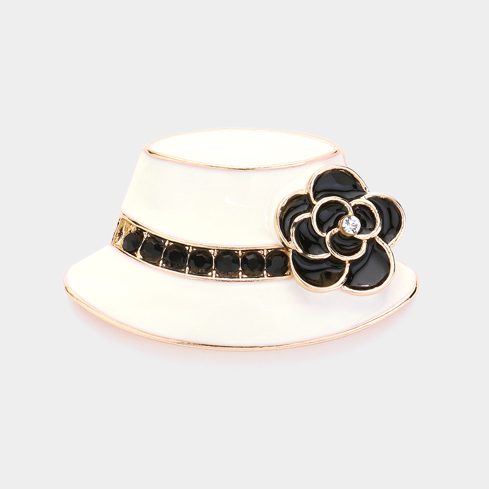 Enamel Flower Hat Pin Brooch