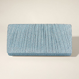 Pleated Shimmery Evening Clutch / Crossbody Bag