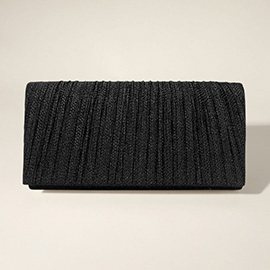 Pleated Shimmery Evening Clutch / Crossbody Bag