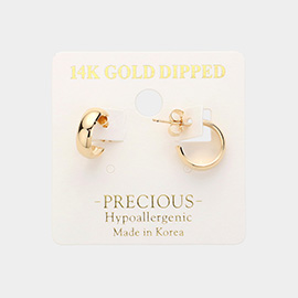 14K Gold Dipped Mini Metal Hoop Earrings