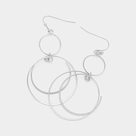 Metal Multi Hoop Link Dangle Earrings