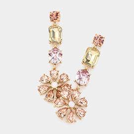 Flower Stone Cluster Earrings