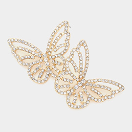 Stone Paved Butterfly Earrings