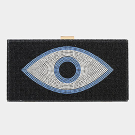 Bling Evil Eye Box Evening Clutch Bag / Crossbody Bag