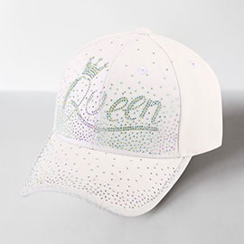 Bling Queen Message Embellished Baseball Cap