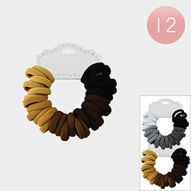 12 SET OF 30 - Colored Fabric Hair Bands