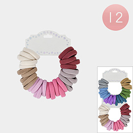 12 SET OF 30 - Colored Fabric Hair Bands