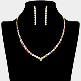 Round Rhinestone Necklace