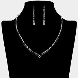 Round Rhinestone Necklace