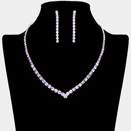 Round Rhinestone Necklace
