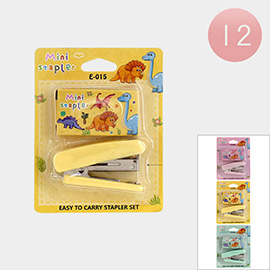 12PCS - Dinosaur Mini Stapler Set