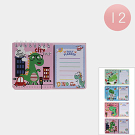 12PCS - Dinosaur Printed Notebooks