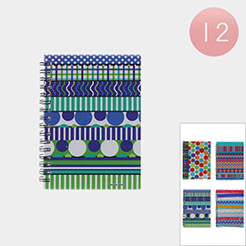 12PCS - Abstract Printed Notebooks