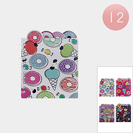 12PCS - Ice Cream Donut Printed Notebooks