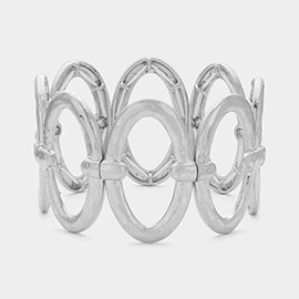 Textured Metal Oval Stretch Bracelet