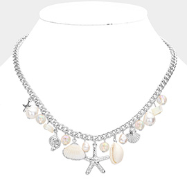 SECRET BOX_Starfish Shell Pearl Charm Necklace