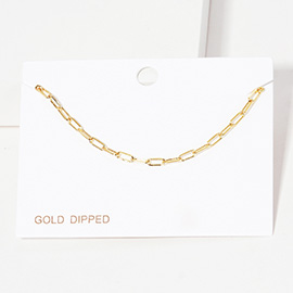 Gold Dipped Open Metal Oval Link Bracelet
