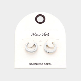 SECRET BOX_Stainless Steel Mini Hoop Earrings