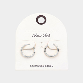 SECET BOX_Stainless Steel Huggie Hoop Earrings