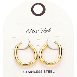 SECRET BOX_Stainless Steel Huggie Hoop Earrings