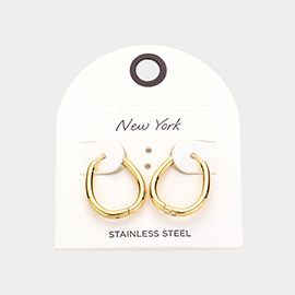 SECRET BOX_Stainless Steel Huggie Hoop Earrings