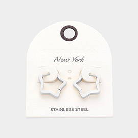 SECRET BOX_Stainless Steel Star Huggie Hoop Earrings