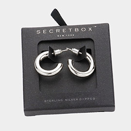Secret Box_Sterling Silver Dipped Metal Hoop Earrings