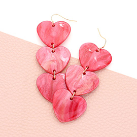 Acetate Heart Link Dropdown Earrings