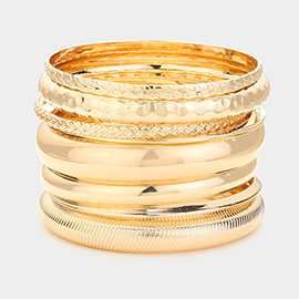 10PCS - Metal Multi Layered Bangle Bracelets