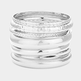 10PCS - Metal Multi Layered Bangle Bracelets