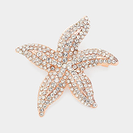 Crystal Rhinestone Starfish Pin Brooch