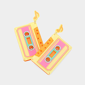 Resin Cassette Tape Music Dangle Earrings