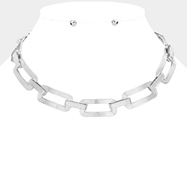 Square Metal Link Chain Necklace