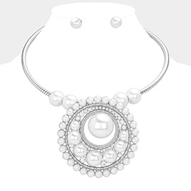 Pearl Pendant Statement Necklace