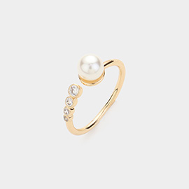 Pearl Pointed Adjustable Ring